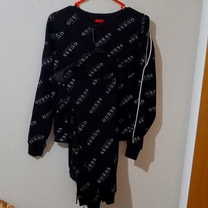 Guess open shoulder swear shirt with matching pants like new